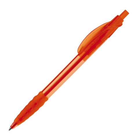 Werbeartikel Kugelschreiber Cosmo Transparent – orange-orange – mit Logo bedruckt