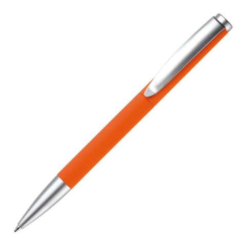 Werbeartikel Kugelschreiber Modena weiche Berührung – orange – mit Logo bedruckt