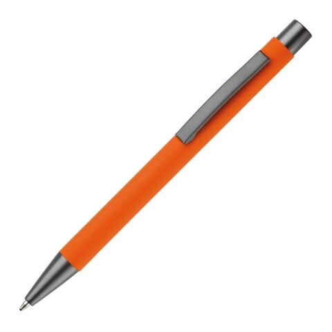 Werbeartikel Metallkugelschreiber New York soft touch – orange – mit Logo bedruckt