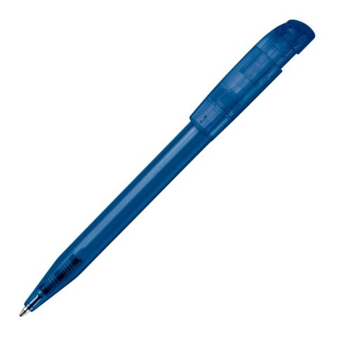 Werbeartikel Kugelschreiber S45 Clear Transparent – dunkelblau – mit Logo bedruckt