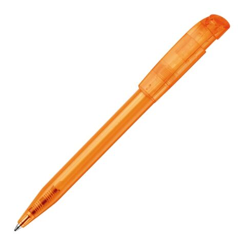 Werbeartikel Kugelschreiber S45 Clear Transparent – orange-orange – mit Logo bedruckt