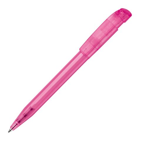 Werbeartikel Kugelschreiber S45 Clear Transparent – rosa-rosa – mit Logo bedruckt