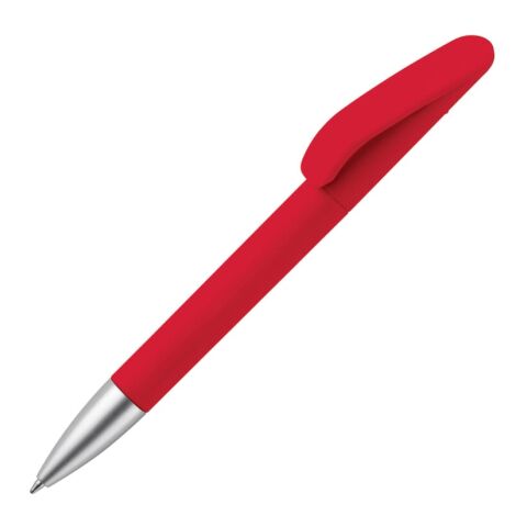 Werbeartikel Kugelschreiber Slash soft touch R-ABS – rot weiß – mit Logo bedruckt