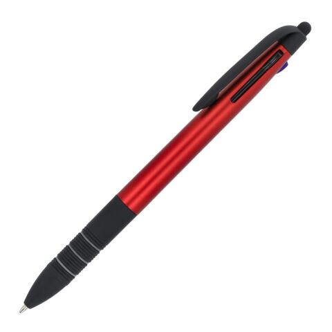 Werbeartikel 3-Farben-Stift Elegant – rot weiß – mit Logo bedruckt