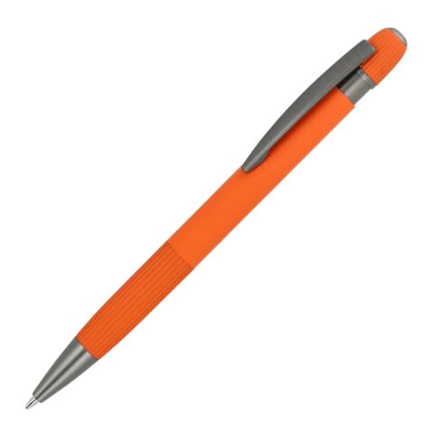 Werbeartikel Aluminium-Kugelschreiber Toulouse Softtouch – Orange – mit Logo bedruckt