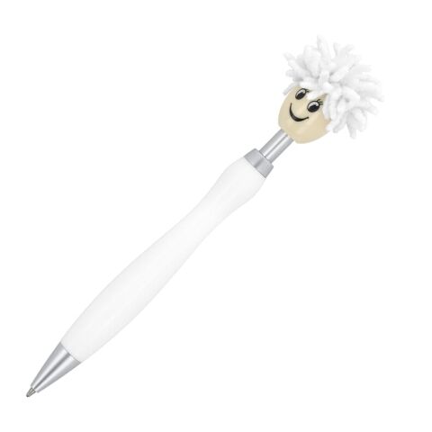 Haariger Spinner-Kugelschreiber Weiss | ohne Werbeanbringung | Nicht verfügbar | Nicht verfügbar