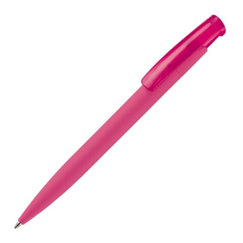 Werbeartikel Kugelschreiber Avalon Soft-Touch – rosa – mit Logo bedruckt