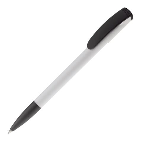 Werbeartikel Kugelschreiber Deniro Hardcolour – weiß-schwarz – mit Logo bedruckt