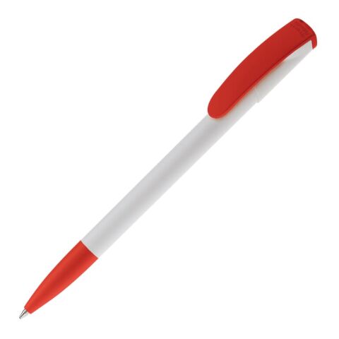 Kugelschreiber Deniro Hardcolour Weiss-Rot Weiß | 1-farbiger Siebdruck | 180° vom Clip | 45 mm x 25 mm | Nicht verfügbar