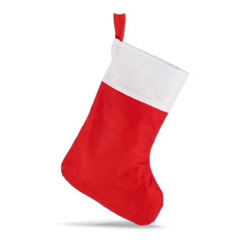 Weihnachtsstrumpf aus Filz 43cm Weiss-Rot / Weiß | ohne Werbeanbringung | Nicht verfügbar | Nicht verfügbar