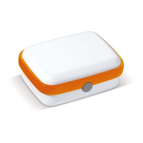 Werbeartikel Brotdose Fresh 1000 ml – weiß-orange – mit Logo bedruckt