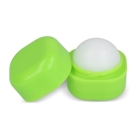 Werbeartikel Kubischer Lippenpflegestift aus recyceltem ABS – hellgrün – mit Logo bedruckt