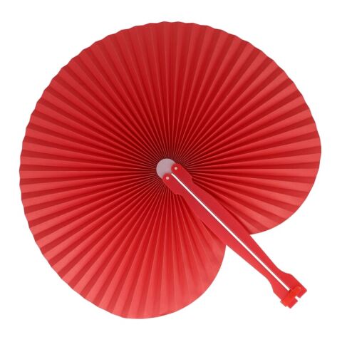 Werbeartikel Mini faltbarer Handfächer – rot weiß – mit Logo bedruckt