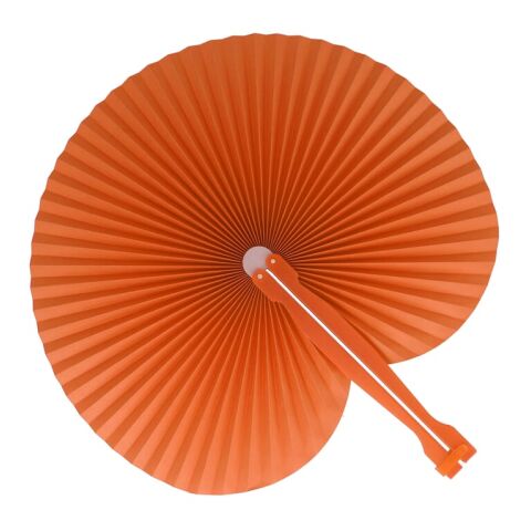 Werbeartikel Mini faltbarer Handfächer – orange – mit Logo bedruckt