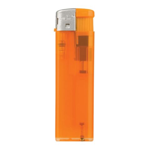 Werbeartikel Feuerzeug Torpedo Transparent – orange-orange – mit Logo bedruckt