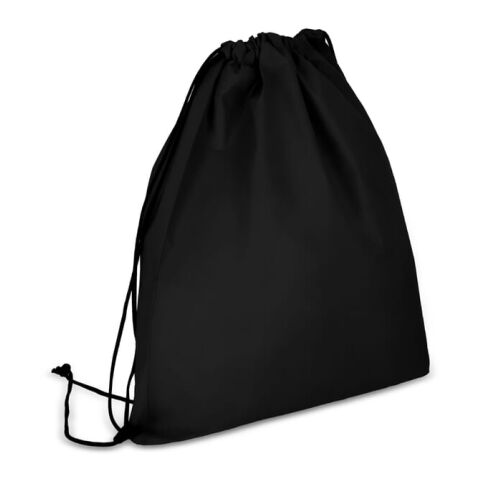 Werbeartikel R-PET Kordelzugbeutel aus Non Woven 38 x 42cm 75g/m² – schwarz – mit Logo bedruckt