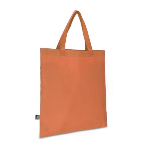 Werbeartikel R-PET Tragetasche aus Non Woven mit kurzen Griffen 38 x 42cm 75g/m² – orange – mit Logo bedruckt
