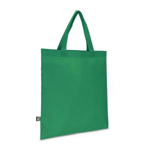 Werbeartikel R-PET Tragetasche aus Non Woven mit kurzen Griffen 38 x 42cm 75g/m² – grün – mit Logo bedruckt