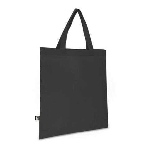 Werbeartikel R-PET Tragetasche aus Non Woven mit kurzen Griffen 38 x 42cm 75g/m² – grau – mit Logo bedruckt