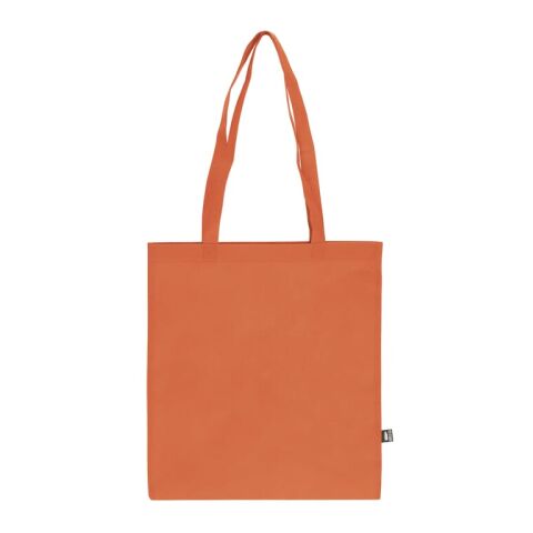 Werbeartikel R-PET Tragetasche aus Non Woven mit langen Griffen 38 x 42cm 75g/m² – orange – mit Logo bedruckt