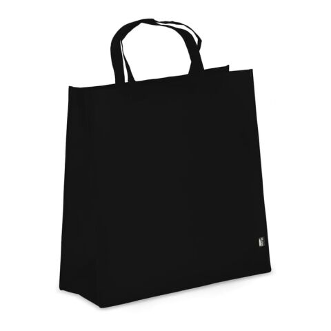 Werbeartikel R-PET Tragetasche aus Non Woven 45 x 18 x 45cm 75g/m² – schwarz – mit Logo bedruckt