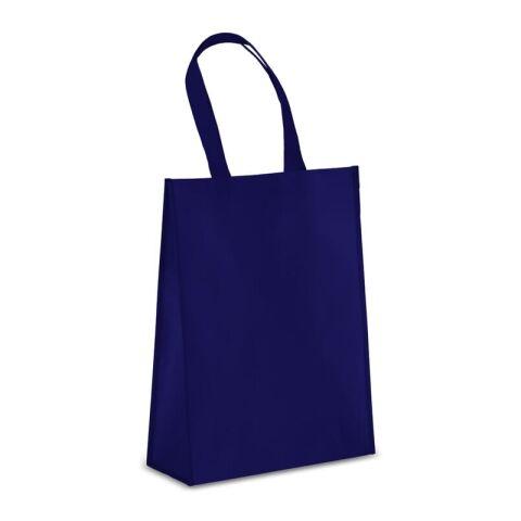 Werbeartikel R-PET Tragetasche aus laminiertem Non Woven 30 x 12 x 40cm 105g/m² – dunkelblau – mit Logo bedruckt