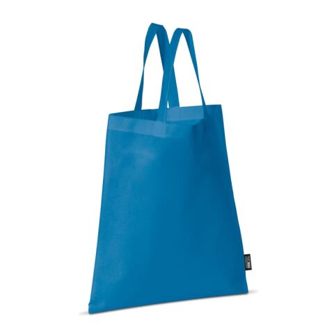 Werbeartikel Tragetasche Non-Woven 75g/m² – blau weiß – mit Logo bedruckt