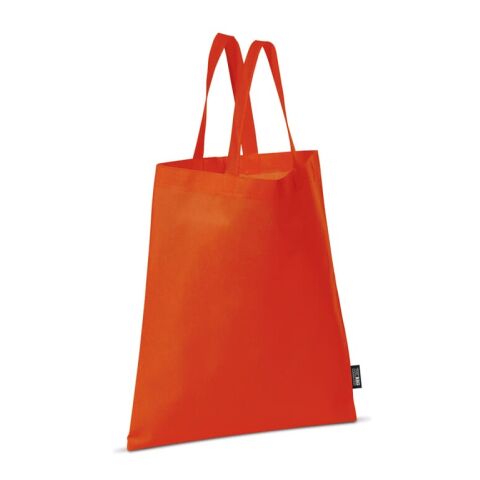 Werbeartikel Tragetasche Non-Woven 75g/m² – rot weiß – mit Logo bedruckt