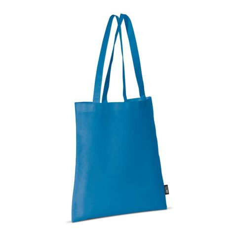 Werbeartikel Umhängetasche Non-Woven 75g/m² – blau weiß – mit Logo bedruckt