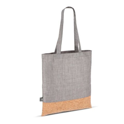Werbeartikel Tragetasche R-PET & Kork 35 x 40cm – Grau – mit Logo bedruckt