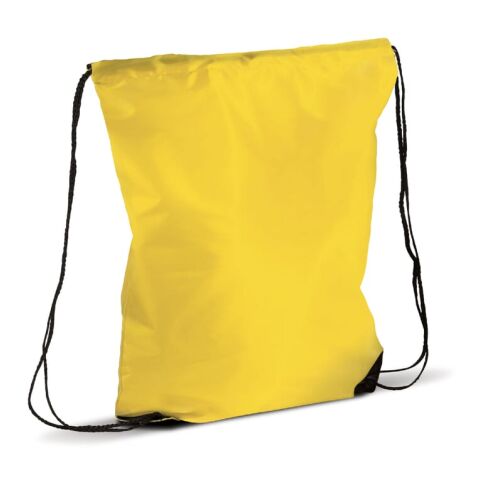 Werbeartikel Kordelzugtasche 210T RPET – gelb – mit Logo bedruckt