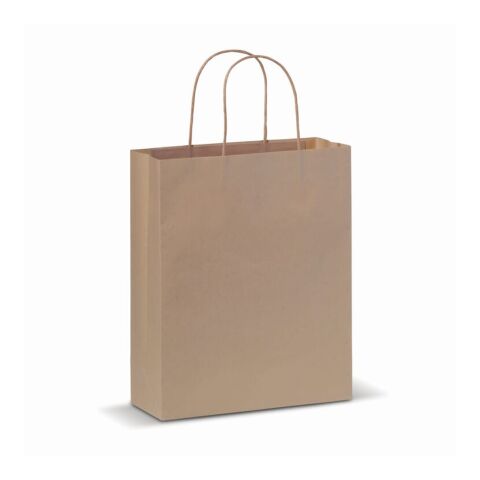 Werbeartikel Kraftpapiertüte 90g/m² 22x10x31cm – Braun – Papiertüte / Geschenktüte / Papiertragetasche mit Logo bedruckt