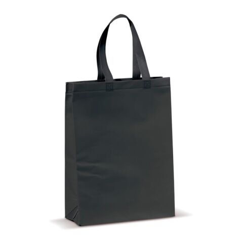 Werbeartikel Laminierte Non Woven Tasche 105g/m² – schwarz – mit Logo bedruckt