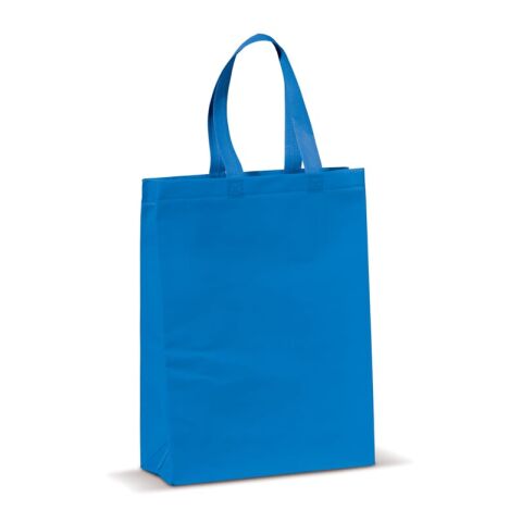 Werbeartikel Laminierte Non Woven Tasche 105g/m² – blau weiß – mit Logo bedruckt