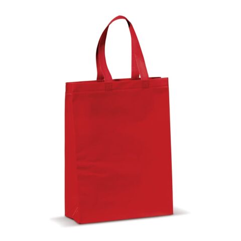Werbeartikel Laminierte Non Woven Tasche 105g/m² – rot weiß – mit Logo bedruckt