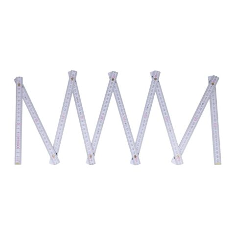 Werbeartikel Zollstock Holz 2m Premium lackiert – weiß – mit Logo bedruckt