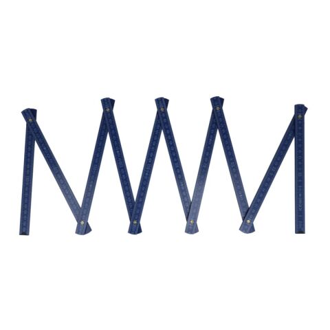 Werbeartikel Zollstock Holz 2m Premium lackiert – dunkelblau – mit Logo bedruckt