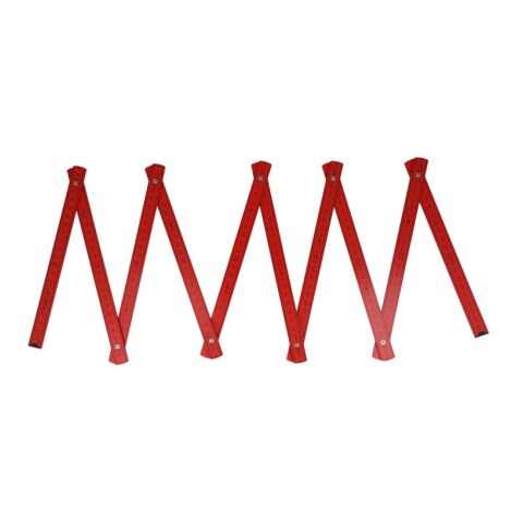 Werbeartikel Zollstock Holz 2m Premium lackiert – rot weiß – mit Logo bedruckt