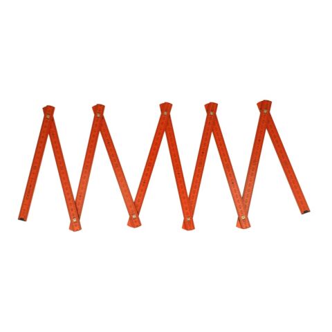 Werbeartikel Zollstock Holz 2m Premium lackiert – orange – mit Logo bedruckt