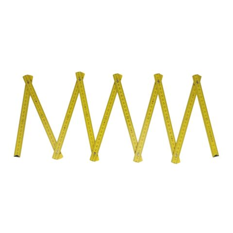 Werbeartikel Zollstock Holz 2m Premium lackiert – gelb – mit Logo bedruckt