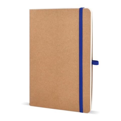 Werbegeschenk Notizbuch Kraftpapier A5 – blau weiss – mit Logo bedruckt nachhaltig 60 Blatt FSC für Meetings & Konferenzen