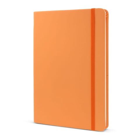 Werbegeschenk Notizbuch R-PET/PU A5 – orange – mit Logo bedruckt nachhaltiges Notizbuch für die Büroausstattung