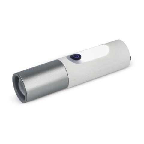 Wiederaufladbare 10-W-LED-Taschenlampe mit Zoomfunktion, 300 lm Weiss | ohne Werbeanbringung | Nicht verfügbar | Nicht verfügbar