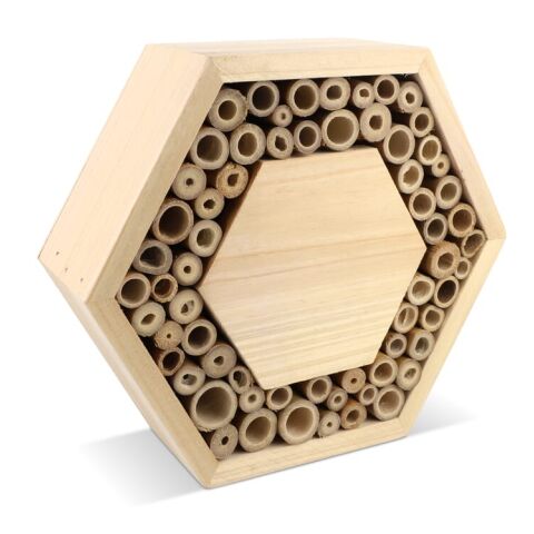Bienenhaus aus FSC-Holz, sechseckig Natur | ohne Werbeanbringung | Nicht verfügbar | Nicht verfügbar