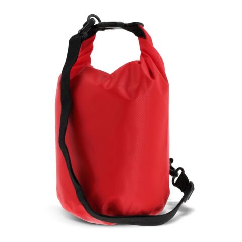 Werbeartikel Wasserdichter Seesack Ripstop 5 L – rot weiß – mit Logo bedruckt