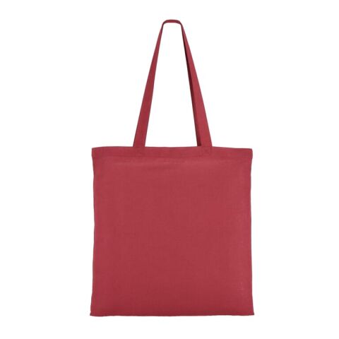 Werbeartikel Umhängetasche Baumwolle OEKO-TEX 140g/m² 38x42cm – weinrot – mit Logo bedruckt