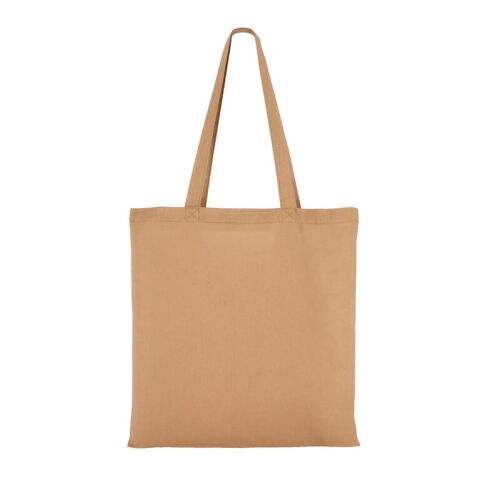 Werbeartikel Umhängetasche Baumwolle OEKO-TEX 140g/m² 38x42cm – Cognac – Jutebeutel / Stoffbeutel / Baumwolltasche / Stofftasche mit Logo bedruckt