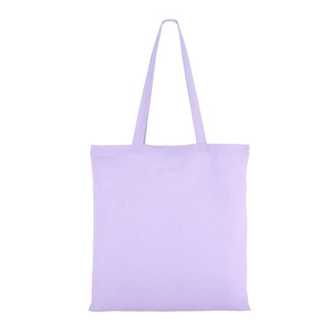 Werbeartikel Umhängetasche Baumwolle OEKO-TEX 140g/m² 38x42cm – transparent lila – Jutebeutel / Stoffbeutel / Baumwolltasche / Stofftasche mit Logo