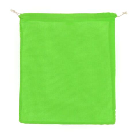 Werbeartikel Wiederverwendbare Lebensmitteltasche OEKO-TEX® Baumwolle 40x45cm – Hellgrün – Gemüsebeutel / Obestbeutel mit Logo bedruckt