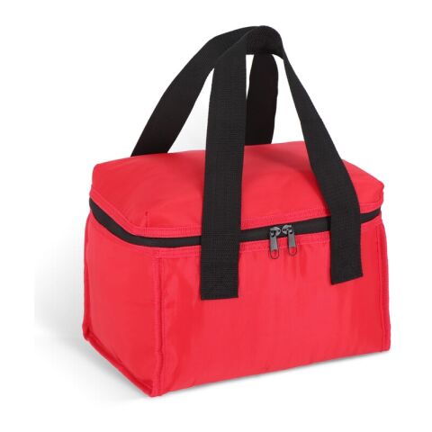 Giveaway Kühltasche 420D – rot weiß – mit Logodruck für das Sommerfest & Firmen-Events, geräumige isolierte Cooler Bag für Picknick & Strand